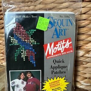 Sequin Art Appliqué Kit Parrot: NOS: 1991